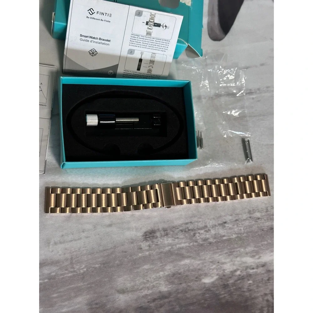 FINTIE Metal Watch Band Strap Rose Gold Stainless Steel Replacement Bracelet